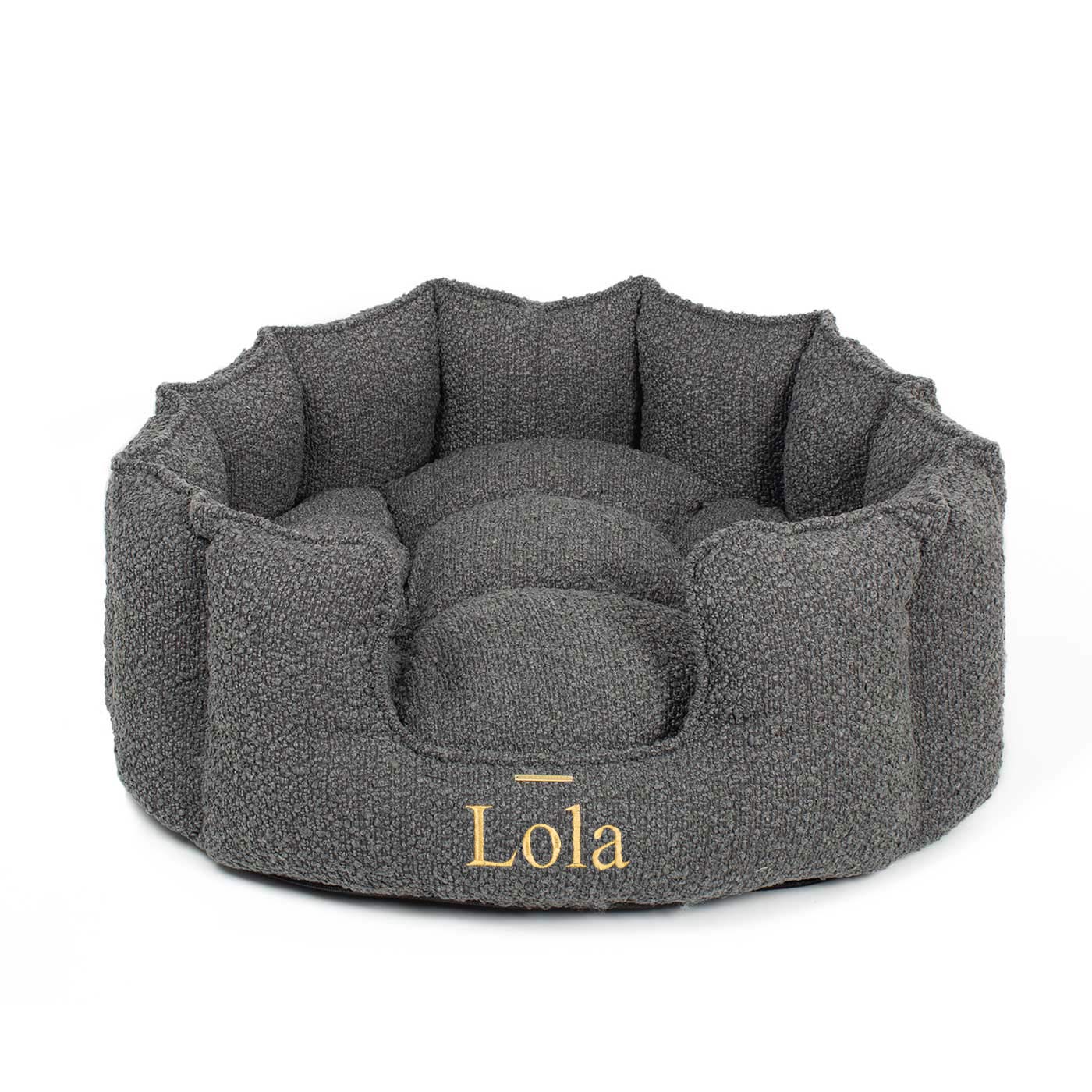 High Wall Bed For Cats With Removable Covers in Bouclé by Lords & Labradors